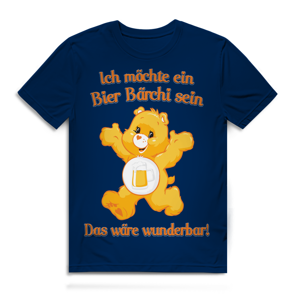 Herren Premium Bio T-Shirt Ich möchte ein Bier Bärchi sein das wäre wunderbar! Navy