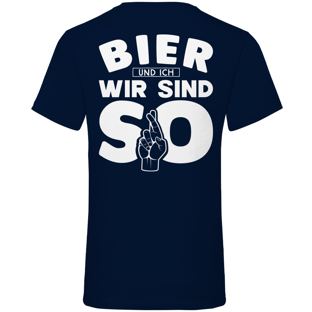 Bier und ich wir sind so - Herren V-Neck Shirt