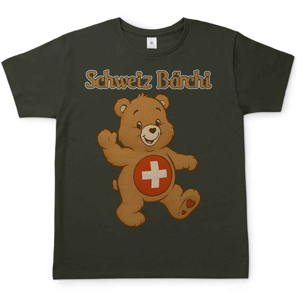 Schweiz Bärchi - Glücksbärchi - Herren T-Shirt Urban Khaki
