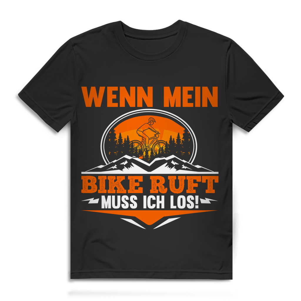 Mountainbike Fun Shirt Herren – Wenn mein Bike ruft muss ich los Spruch Black