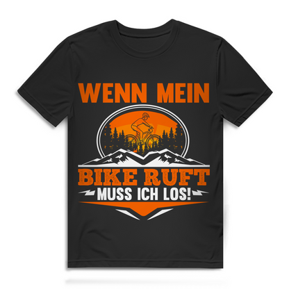 Mountainbike Fun Shirt Herren – Wenn mein Bike ruft muss ich los Spruch