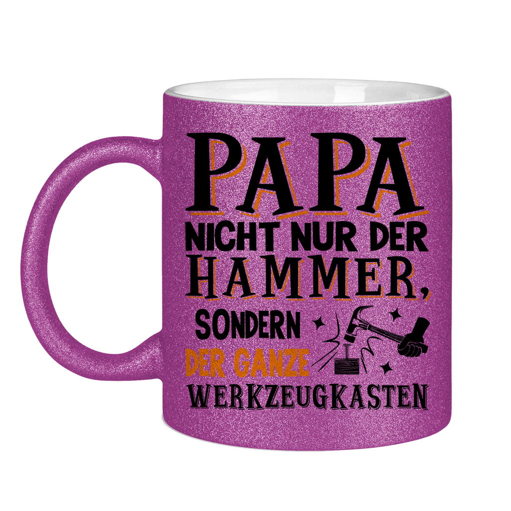 Papa nicht nur der Hammer sondern der ganze Werkzeugkasten - Glitzertasse Purple Glitter One size
