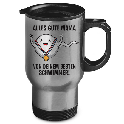 Alles gute Mama von deinem besten Schwimmer! - Edelstahl-Thermobecher Silver One size