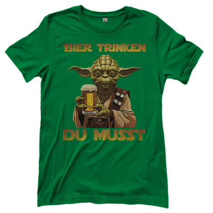 Bier trinken du musst - Yoda Star Wars - Damenshirt Kelly Green