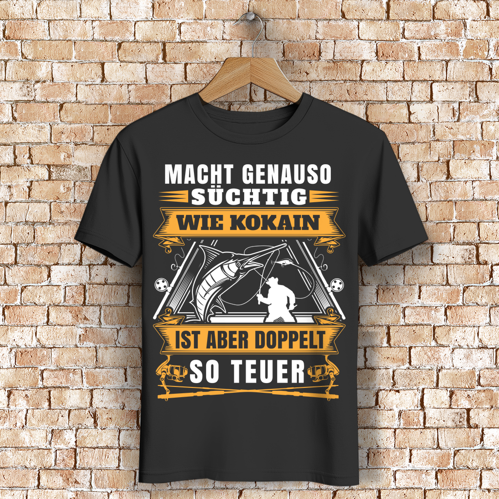 Herren Angler Shirt – Süchtig nach Angeln – Premium Bio Baumwolle