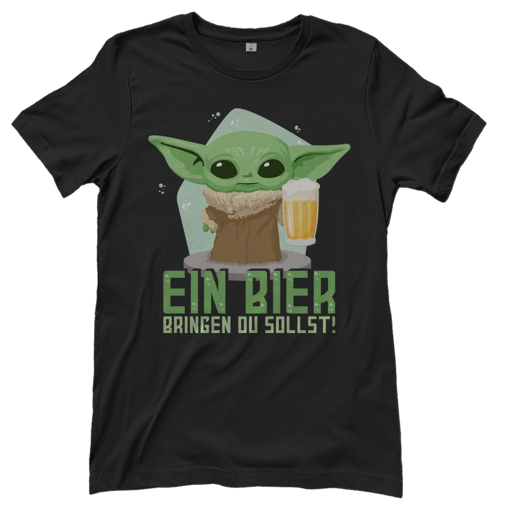 Ein Bier bringen du sollst Baby Yoda Grogu - Damenshirt Black