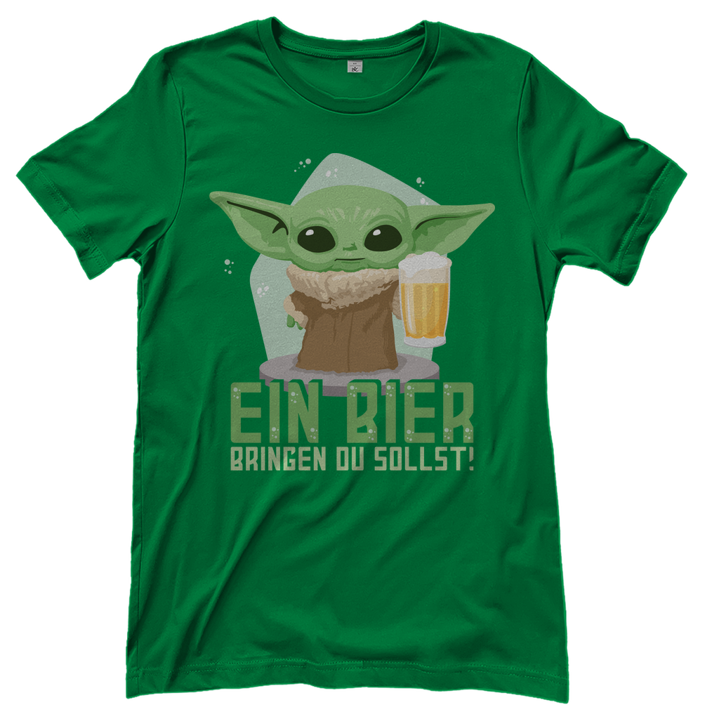 Ein Bier bringen du sollst Baby Yoda Grogu - Damenshirt Kelly Green