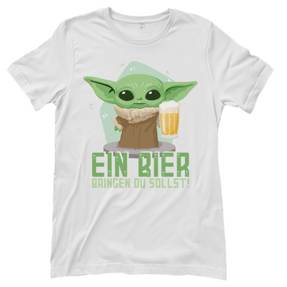 Ein Bier bringen du sollst Baby Yoda Grogu - Damenshirt White