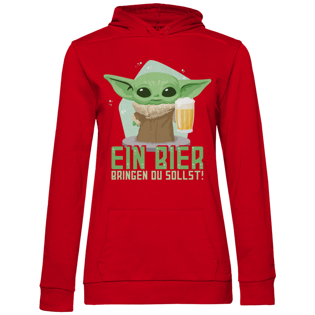 Ein Bier bringen du sollst Baby Yoda Grogu - Damen Hoodie Red
