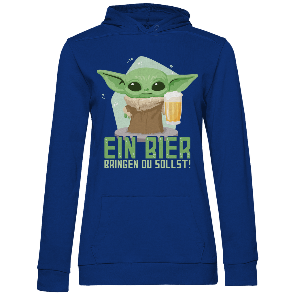Ein Bier bringen du sollst Baby Yoda Grogu - Damen Hoodie Royal