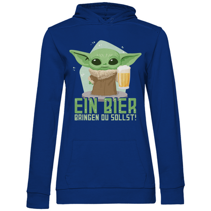 Ein Bier bringen du sollst Baby Yoda Grogu - Damen Hoodie Royal