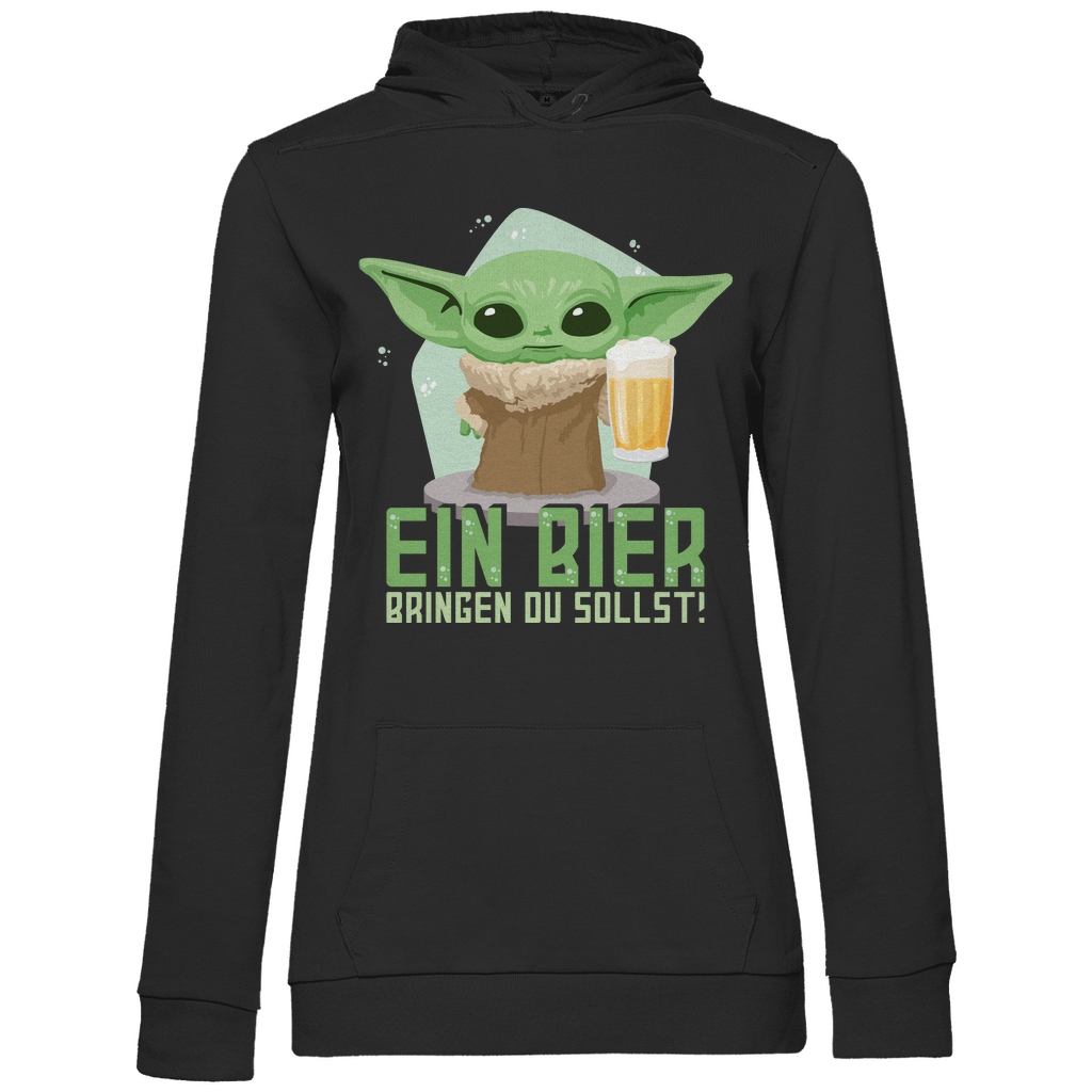 Ein Bier bringen du sollst Baby Yoda Grogu - Damen Hoodie Black