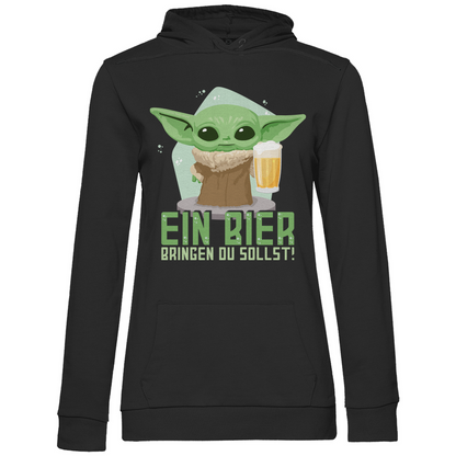 Ein Bier bringen du sollst Baby Yoda Grogu - Damen Hoodie Black