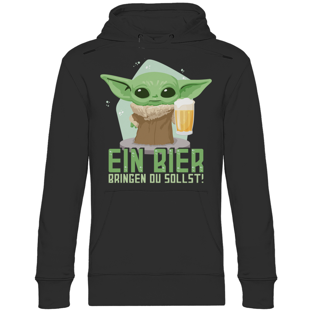 Ein Bier bringen du sollst Baby Yoda Grogu - Unisex Hoodie Black