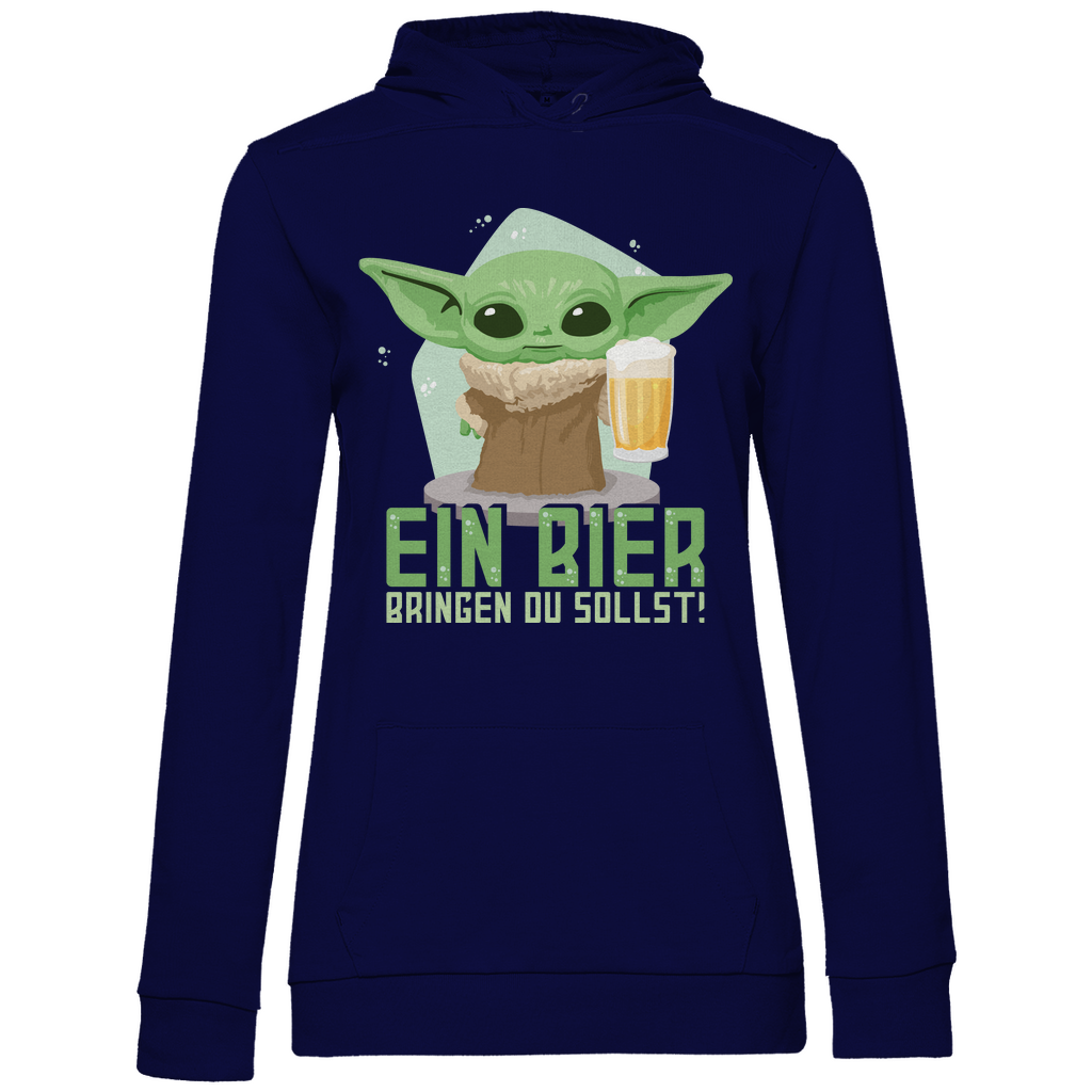 Ein Bier bringen du sollst Baby Yoda Grogu - Damen Hoodie Navy Blue