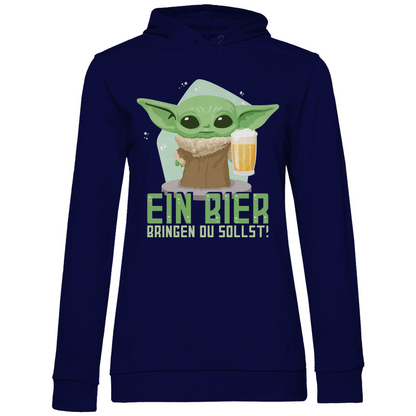 Ein Bier bringen du sollst Baby Yoda Grogu - Damen Hoodie Navy Blue