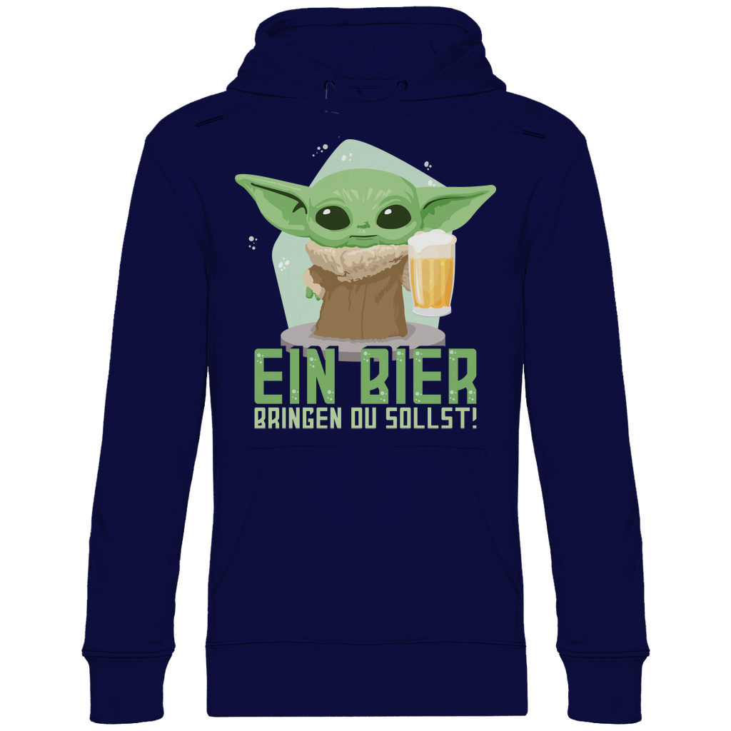 Ein Bier bringen du sollst Baby Yoda Grogu - Unisex Hoodie Navy Blue