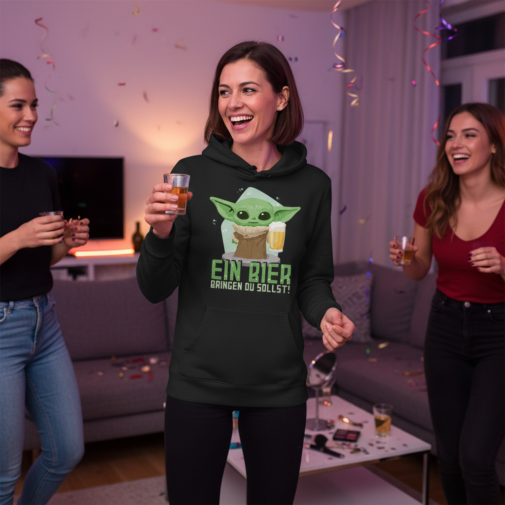 Ein Bier bringen du sollst Baby Yoda Grogu - Damen Hoodie