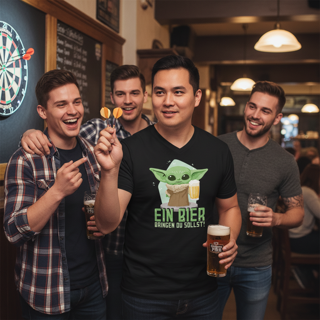 Ein Bier bringen du sollst Baby Yoda Grogu - Herren V-Neck Shirt