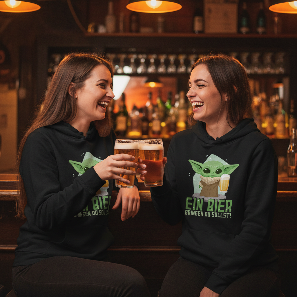 Ein Bier bringen du sollst Baby Yoda Grogu - Damen Hoodie