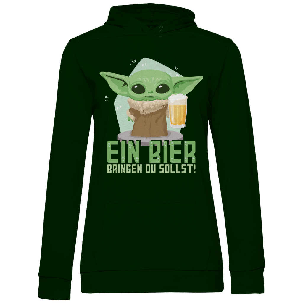 Ein Bier bringen du sollst Baby Yoda Grogu - Damen Hoodie Forest Green
