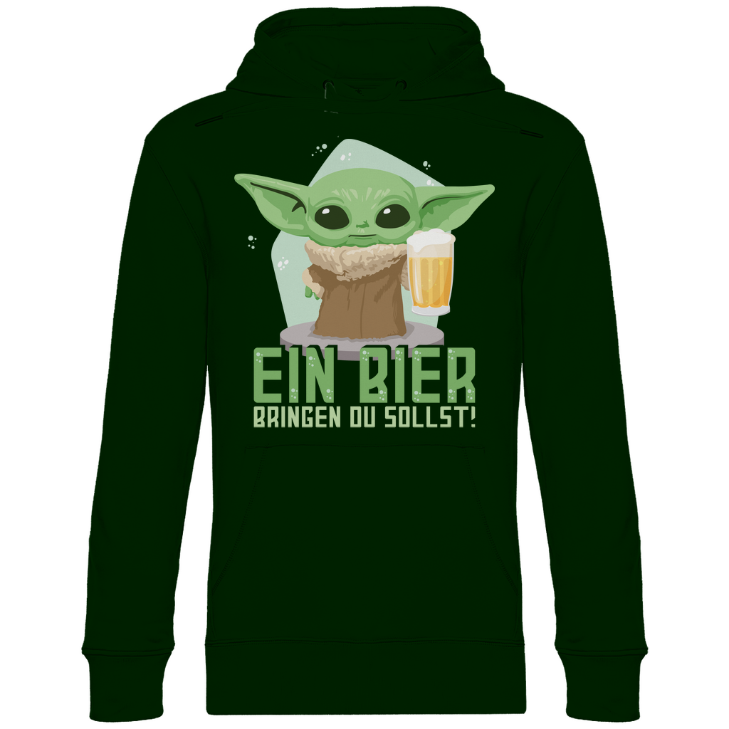 Ein Bier bringen du sollst Baby Yoda Grogu - Unisex Hoodie Forest Green