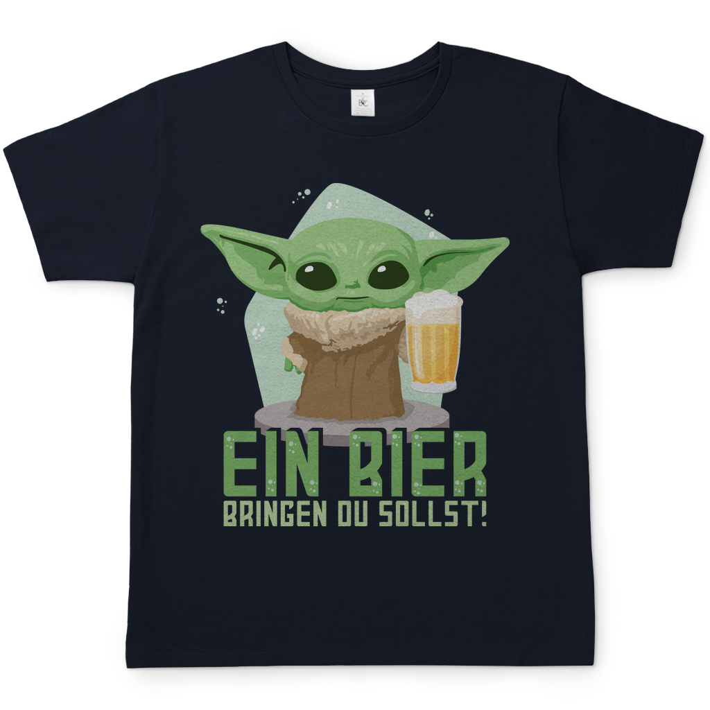 Ein Bier bringen du sollst Baby Yoda Grogu - Herren Shirt Navy