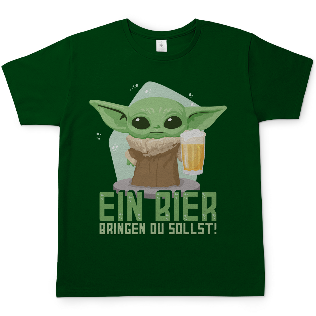 Ein Bier bringen du sollst Baby Yoda Grogu - Herren Shirt Bottle Green