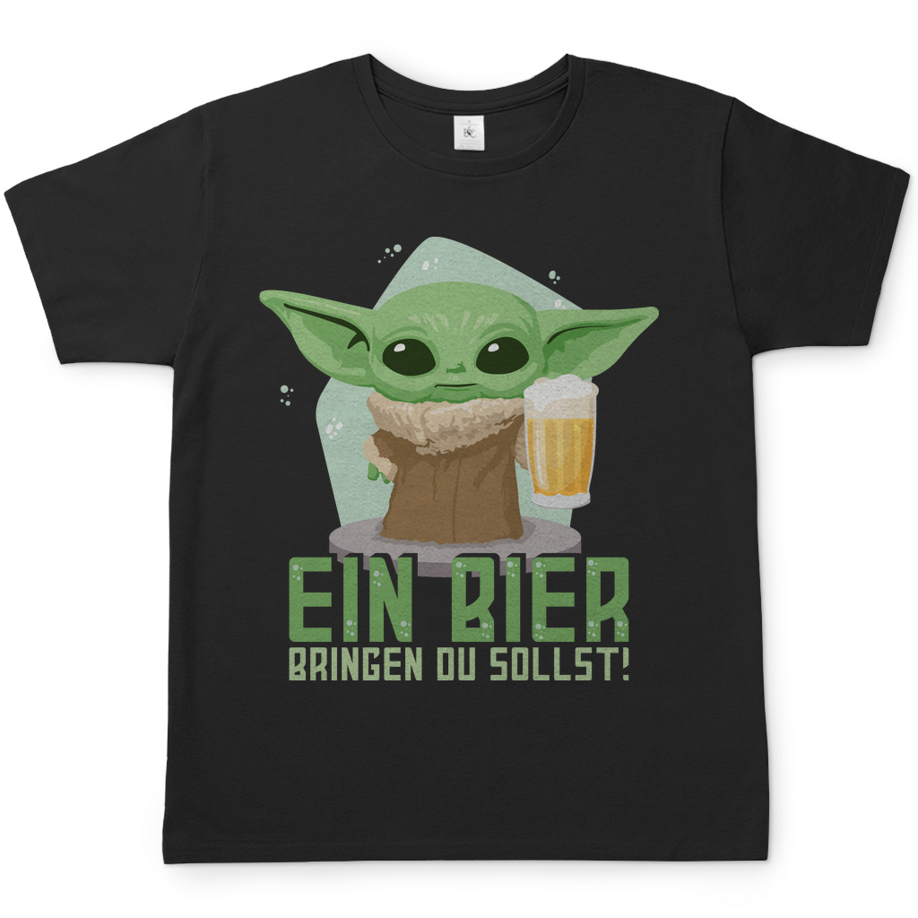Ein Bier bringen du sollst Baby Yoda Grogu - Herren Shirt Black