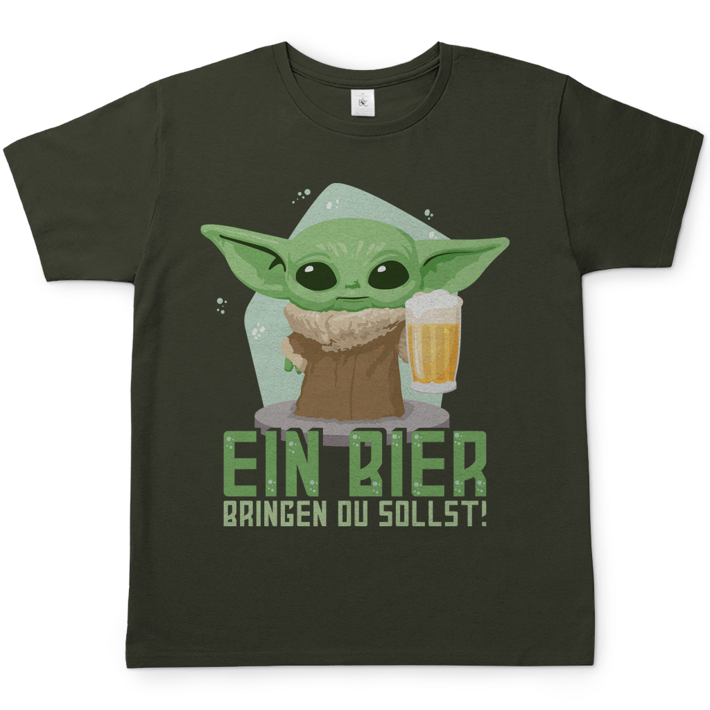 Ein Bier bringen du sollst Baby Yoda Grogu - Herren Shirt Urban Khaki