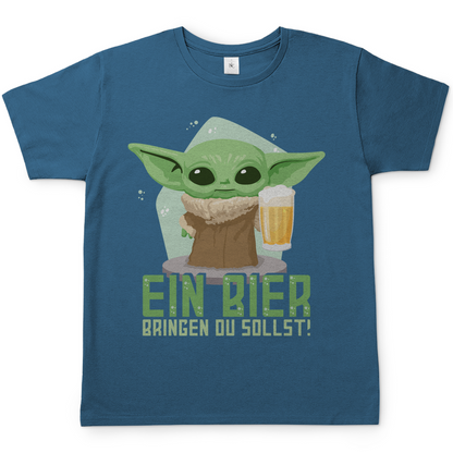 Ein Bier bringen du sollst Baby Yoda Grogu - Herren Shirt Stone Blue