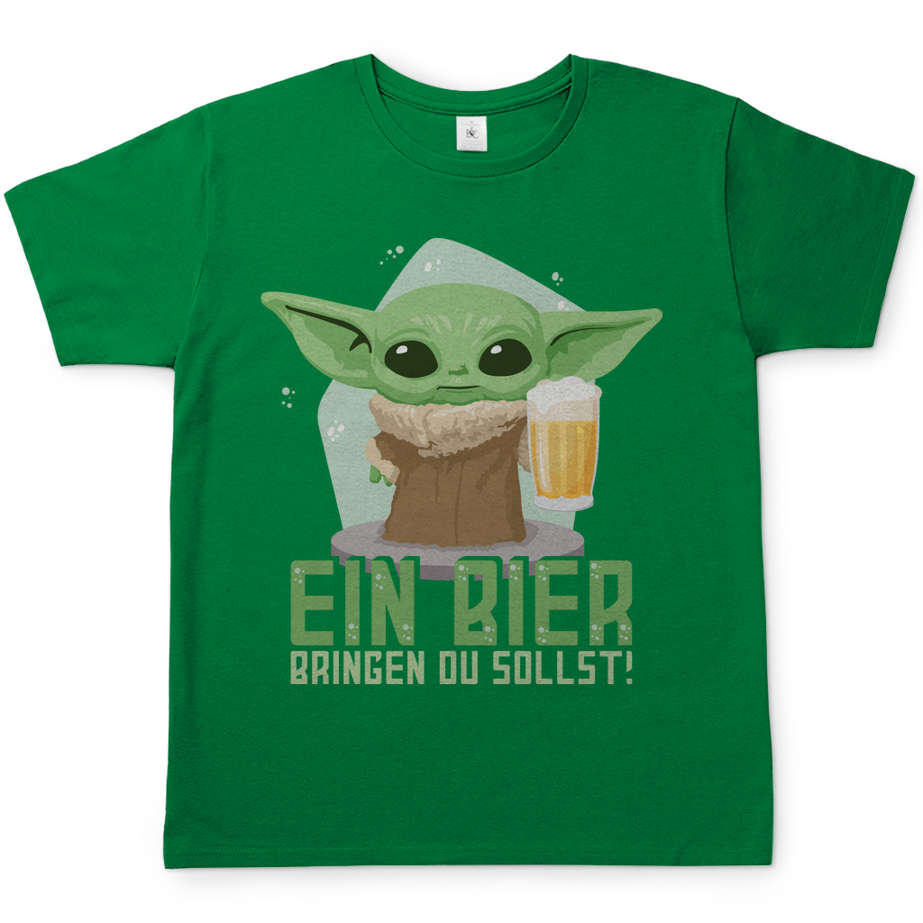 Ein Bier bringen du sollst Baby Yoda Grogu - Herren Shirt Kelly Green