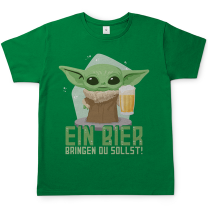 Ein Bier bringen du sollst Baby Yoda Grogu - Herren Shirt Kelly Green