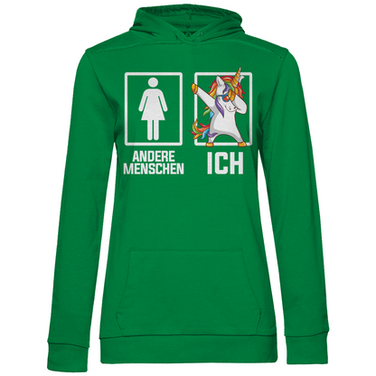 Andere Menschen Ich Einhorn - Damen Hoodie Kelly Green
