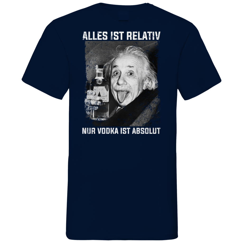 Alles ist relativ nur Vodka ist absolut - Herren V-Neck Shirt Navy
