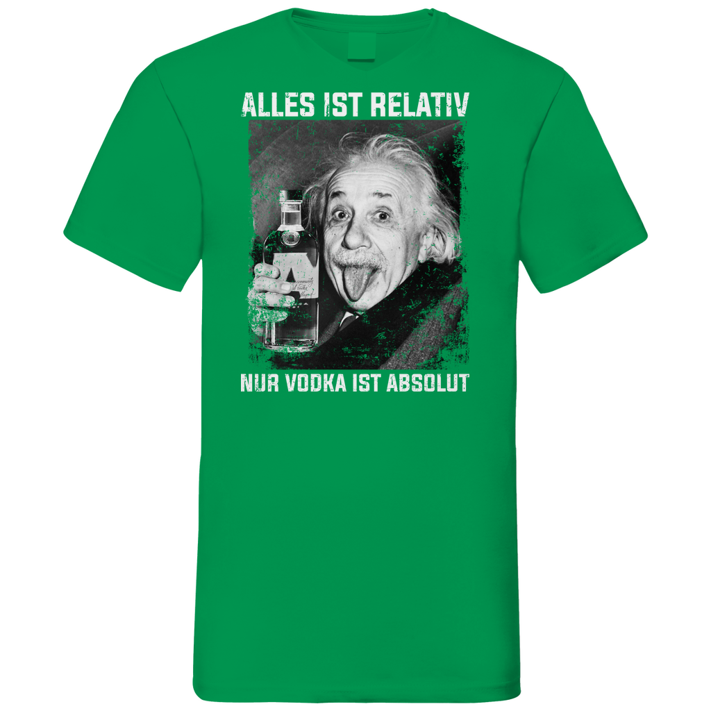 Alles ist relativ nur Vodka ist absolut - Herren V-Neck Shirt Kelly Green