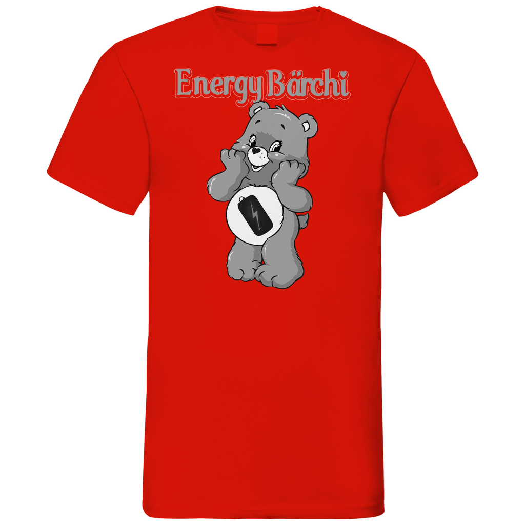 Energy Bärchi - Glücksbärchi - Herren V-Neck Shirt Red