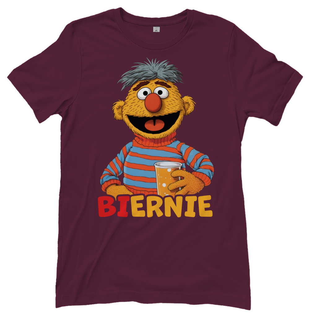 Sesamstraße - Ernie Biernie - Damenshirt Burgundy