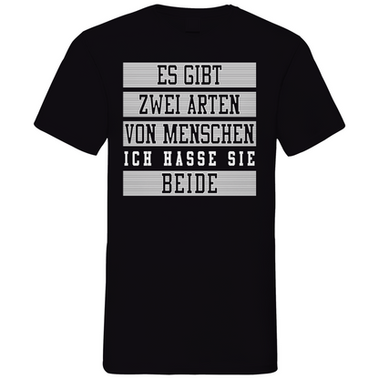 Es gibt zwei Arten von Menschen - Herren V-Neck Shirt Black