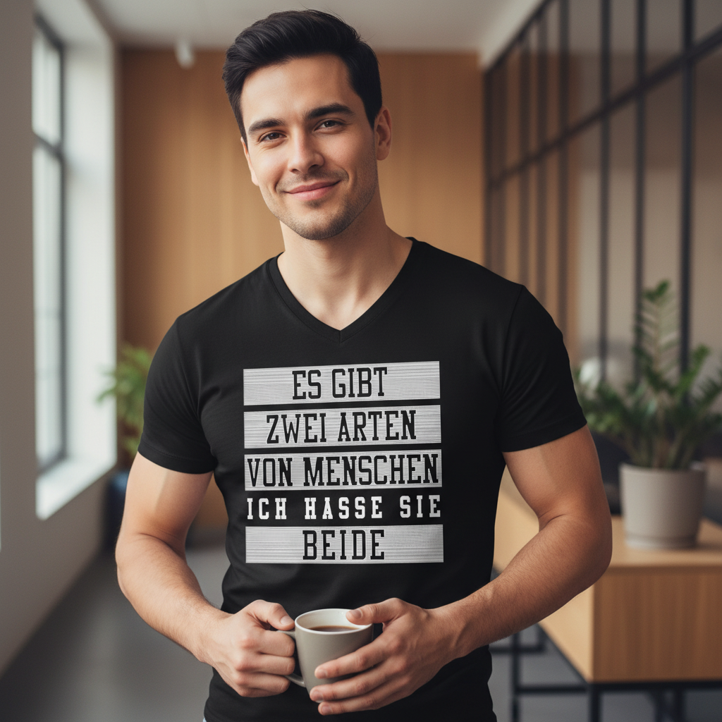 Es gibt zwei Arten von Menschen - Herren V-Neck Shirt