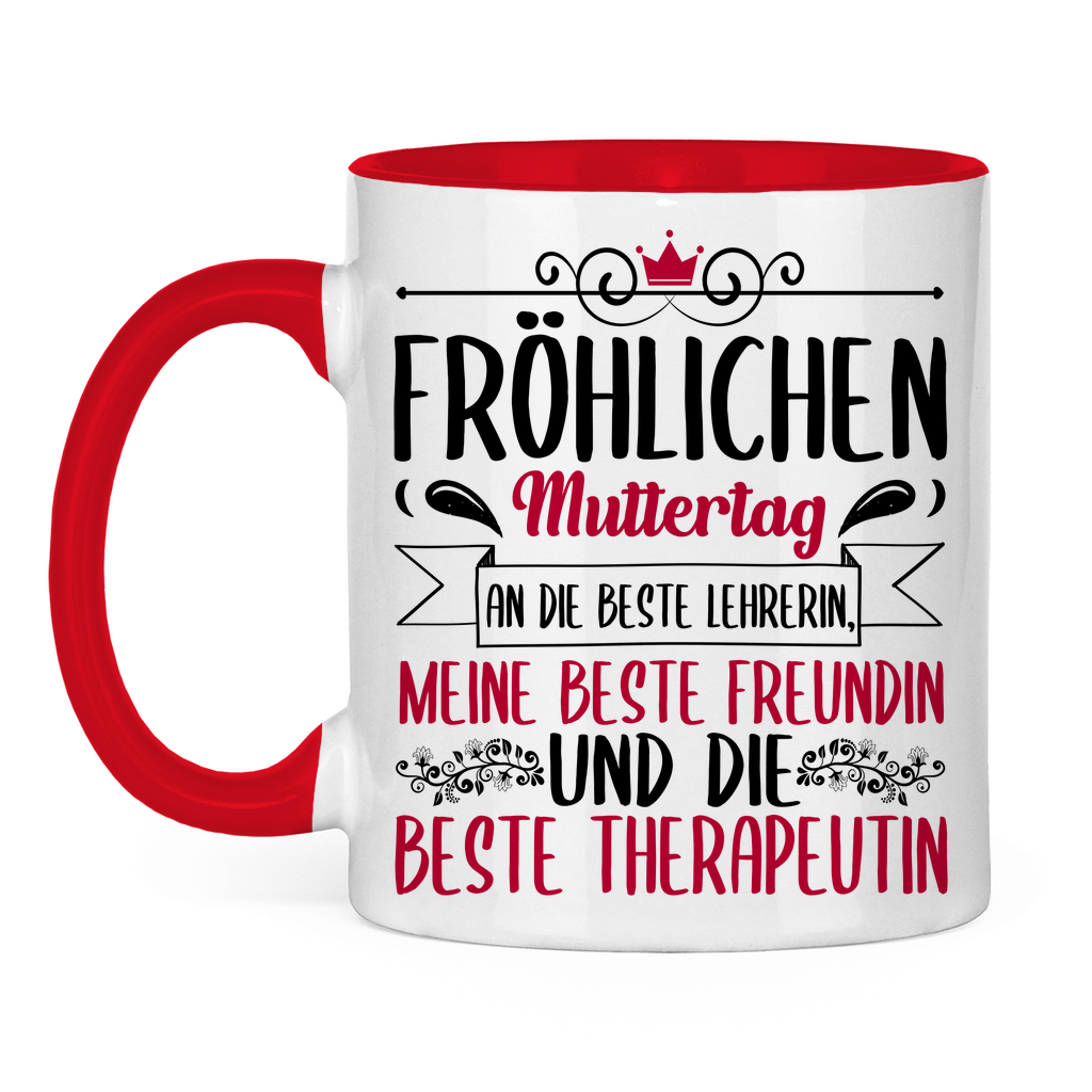 Fröhlichen Muttertag an die beste Mutter - Tasse zweifarbig Red