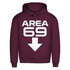 Herren Premium Bio Hoodie Area 69 Burgundy