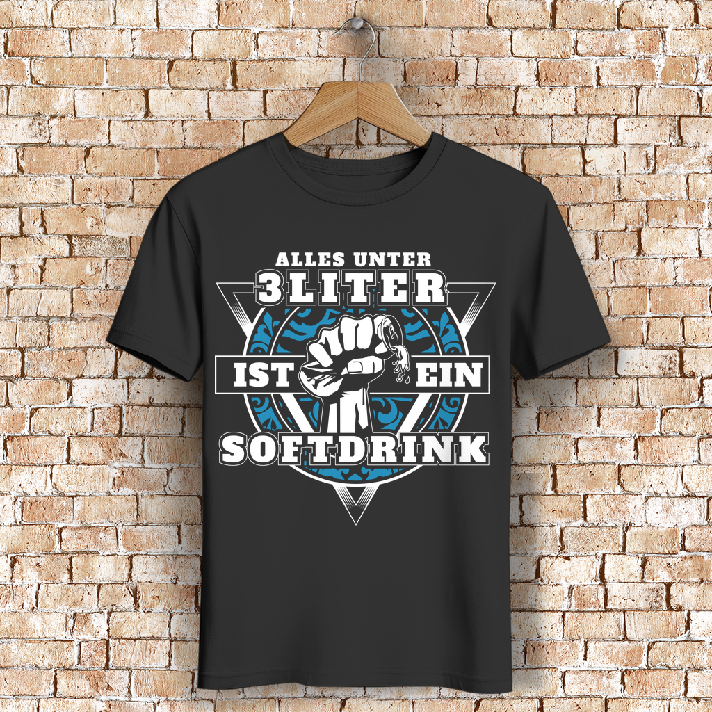 Männer Bio Shirt „Alles unter 3 Liter ist ein Softdrink“ Hubraum Tuning Geschenk