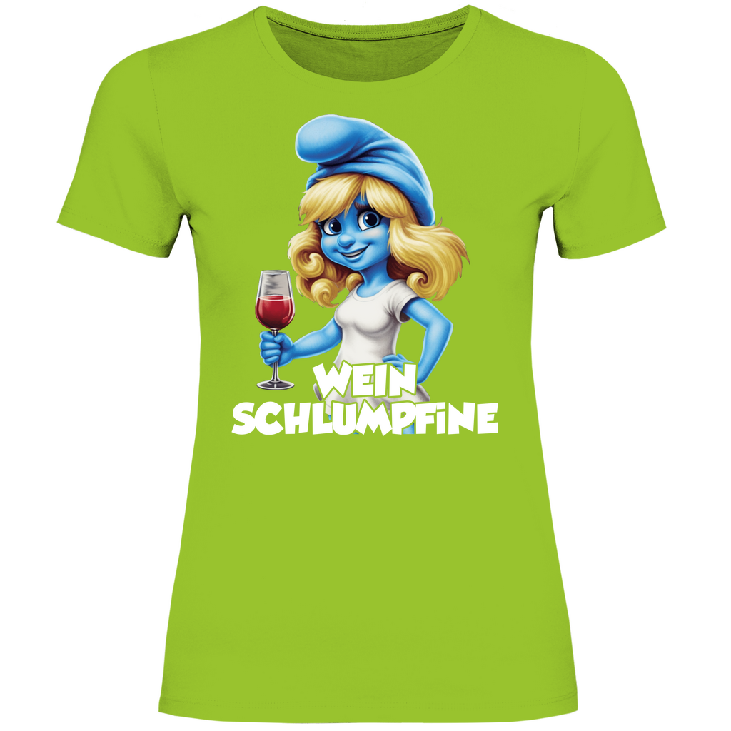 Wein Schlumpfine Grafik - Damenshirt