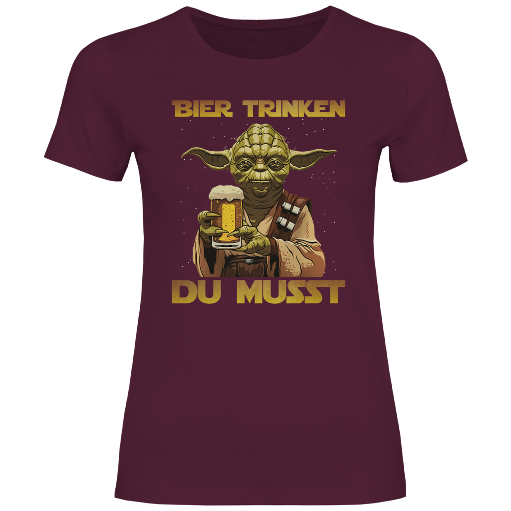 Bier trinken du musst - Yoda Star Wars - Damenshirt