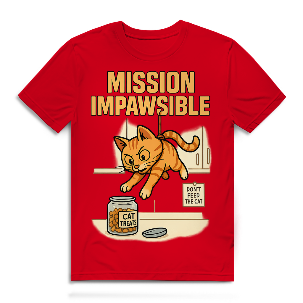 Mission Impawsible Katze - Herren Premium Bio T-Shirt Red