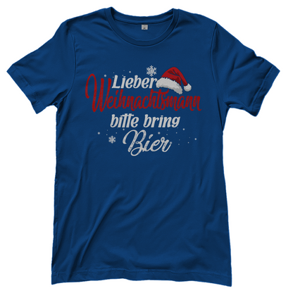 Lieber Weihnachtsmann Partnerlook - bitte bring Bier - Damenshirt Royal Blue
