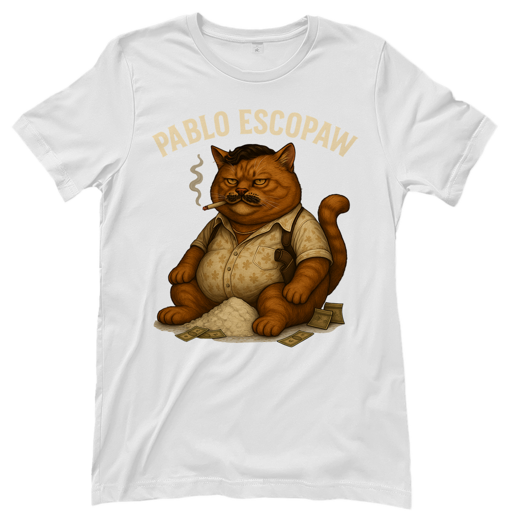 Pablo Escopaw Katze Mafia Escobar - Damen T-Shirt White