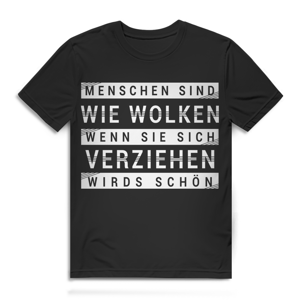 Witziges T Shirt Menschen sind wie Wolken Männer Spruch Funshirt schwarz Black