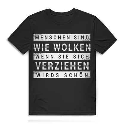 Witziges T Shirt Menschen sind wie Wolken Männer Spruch Funshirt schwarz Black